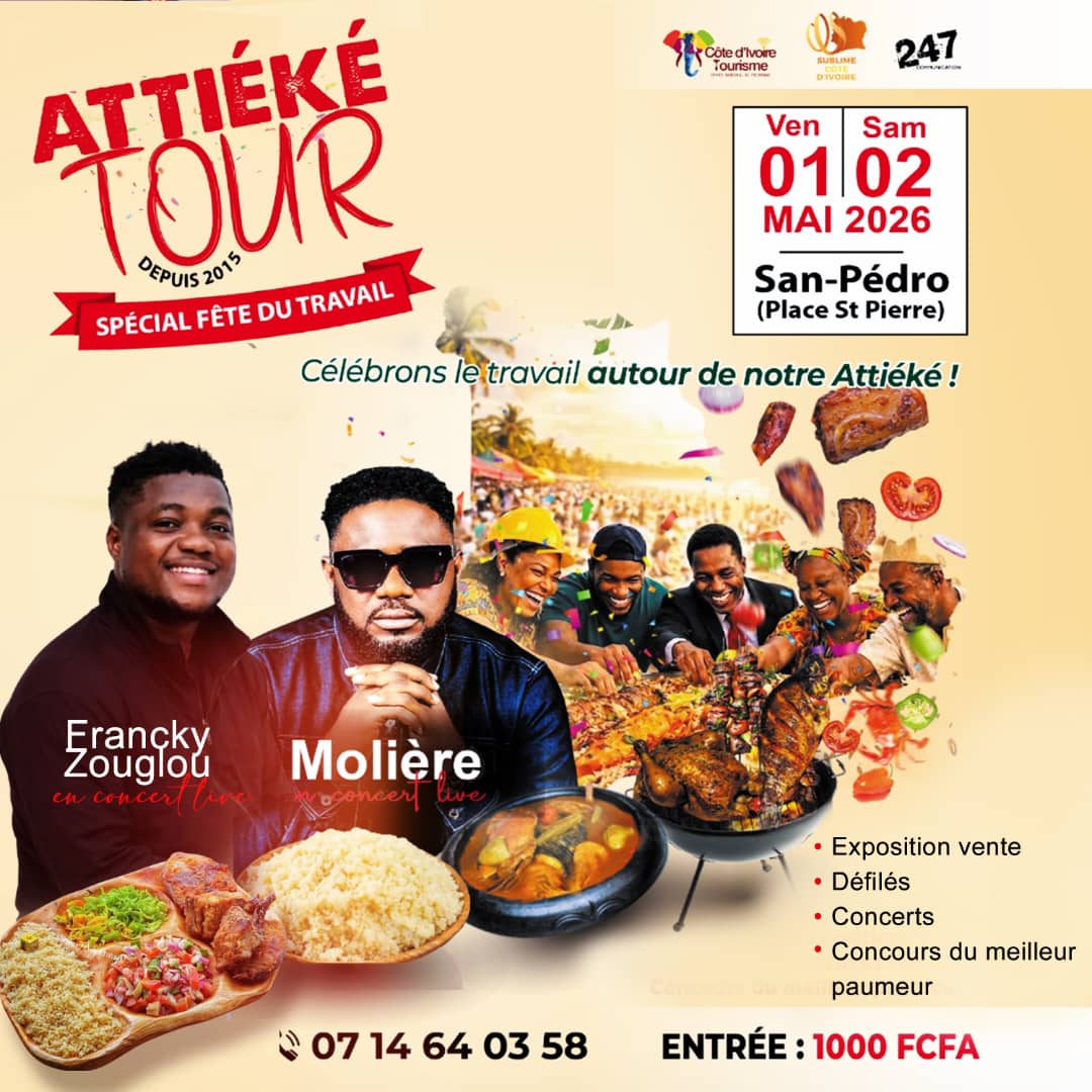 Attiéké Tour San-Pédro 2026 — Francky Zouglou & Molière